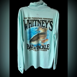 AARD ALLTUF Long Sleeve Aqua Tee with UV Neck Protection‎ sz LGE NWOT